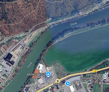 Slika lokacije zapore, odsek ceste Litija-Sava